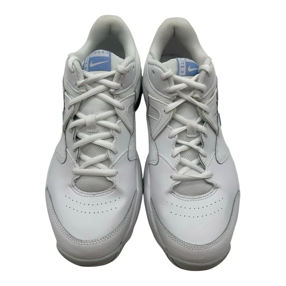Nike Court Lite 2‎ Sneakers Womens 11 White Blue Leather Tennis Shoes AR8838 112